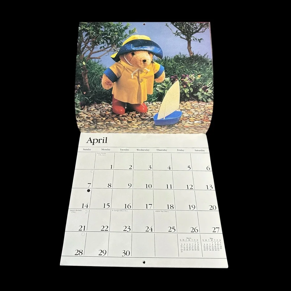 Vintage 1991 Paddington Bear Wall Calendar Antioch Publishing‎ Collectible
